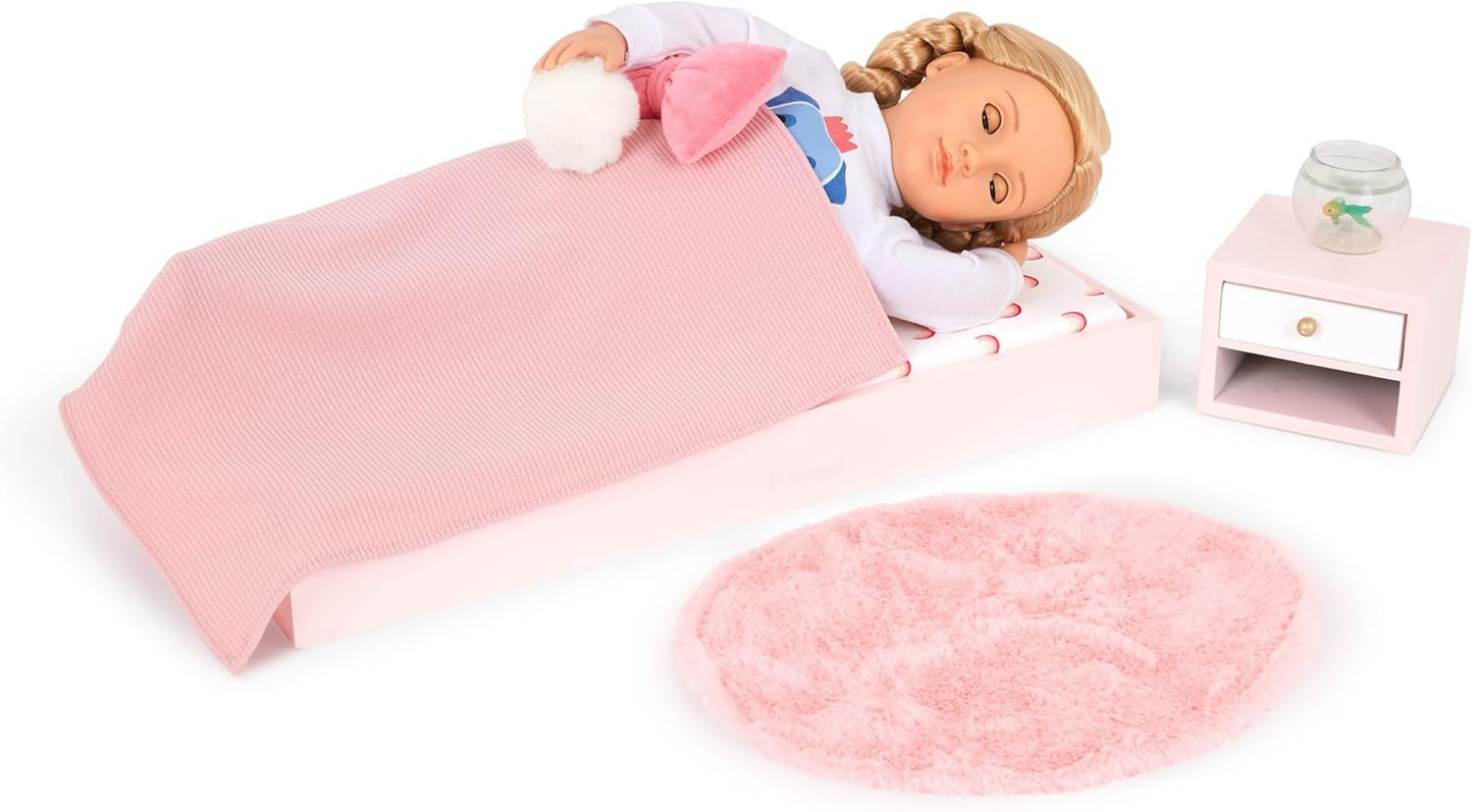 Conjunto de quarto Sweet Snuggles da Our Generation OG - Móveis para casa de bonecas de 45 cm - Conjunto de 10 peças