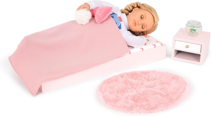 Conjunto de quarto Sweet Snuggles da Our Generation OG - Móveis para casa de bonecas de 45 cm - Conjunto de 10 peças