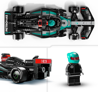 LEGO Speed Champions Mercedes-AMG F1 W15 Race Car Toy com uma minifigura colecionável de piloto de Fórmula 1 - Kits de modelos para meninos e meninas de 10 anos ou fãs adultos de automobilismo 77244