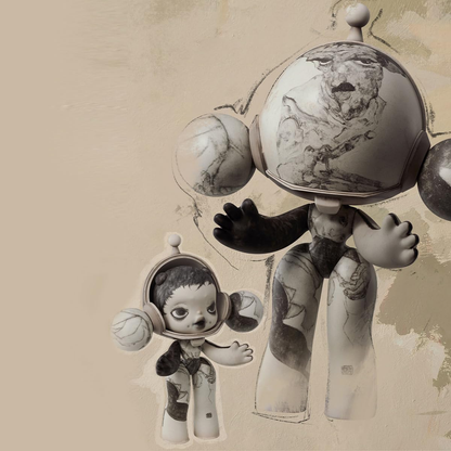 POP MART MEGA α SKULLPANDA 400% Egon Schiele 1 peça, design premium, presente para mulheres, boneco de ação colecionável chique favorito dos fãs