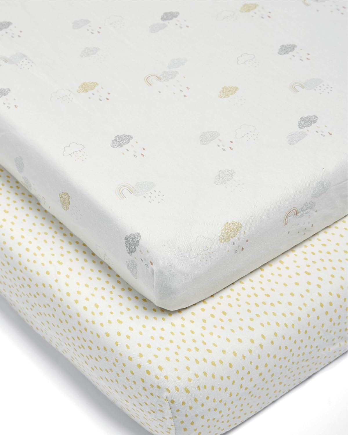 Pack de 2 lençóis ajustáveis para berço/cama Mamas & Papas, creme