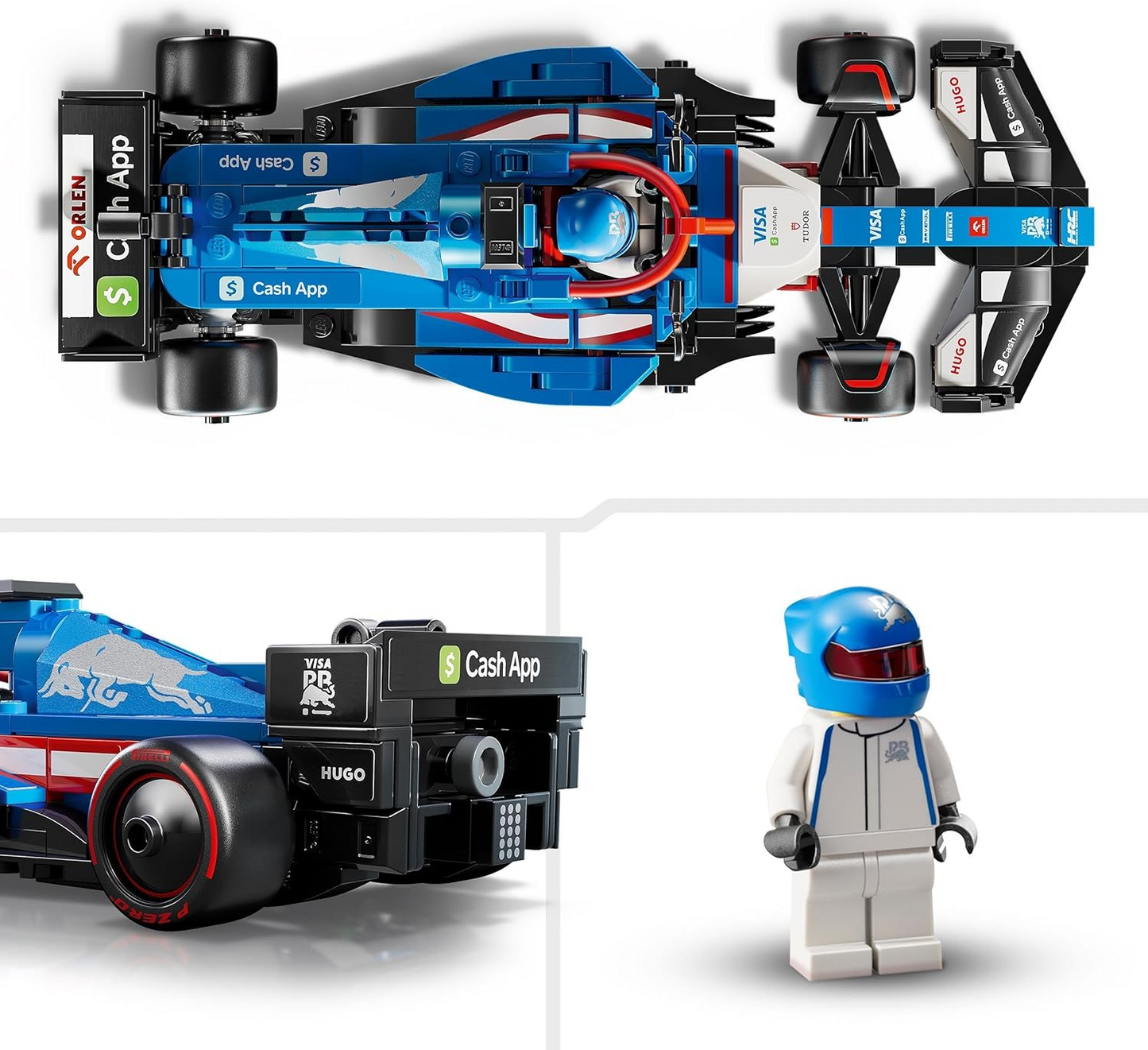 LEGO Speed Champions Visa Cash App RB VCARB 01 Conjunto de modelo de carro de F1 para adultos, com uma minifigura de condutor colecionável - Ideia de presente para homens, mulheres e adolescentes fãs de automobilismo 77246