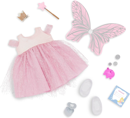 A nossa geração Twinkle Doll - Boneca Fada dos Dentes de 45 cm com asas e varinha - Inclui 12 peças de roupa e conjunto de acessórios