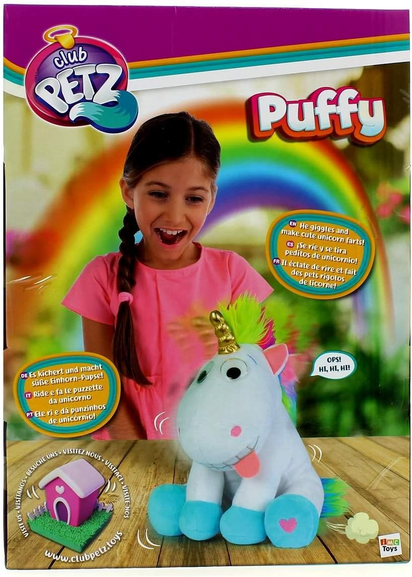 Club Petz 91818IM3 Puffy, o Unicórnio Engraçado, Branco, Amarelo e Rosa