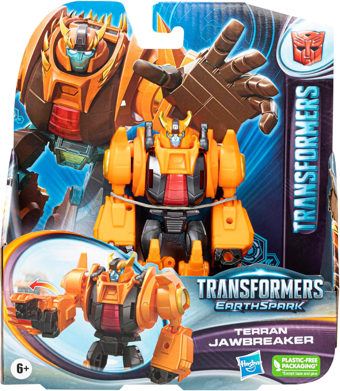 Transformers EarthSpark Warrior Class Terran Jawbreaker Action Figure, 5 polegadas, Brinquedo Robô para Crianças a partir dos 6 Anos