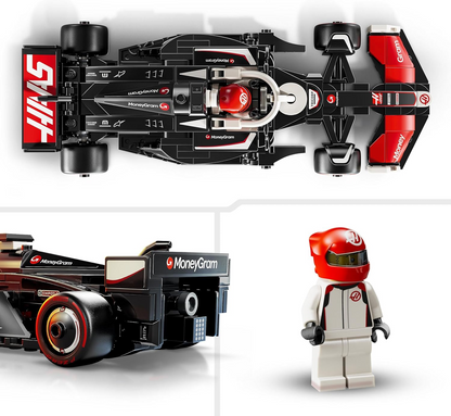 LEGO Speed Champions MoneyGram Haas F1 Team VF-24 Race Car Toy com uma minifigura colecionável de piloto de Fórmula 1 - Kits de modelos para meninos e meninas de 10 anos ou fãs adultos de automobilismo 77250