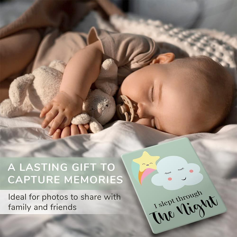 Tiny Trees® 40 cartões de marcos para bebés em caixa de oferta - Presentes para chá de bebé para a mamã - Presente de bebé para menino ou menina - Cartões unissexo de marcos para bebés para novos pais, presentes e lembranças de gravidez