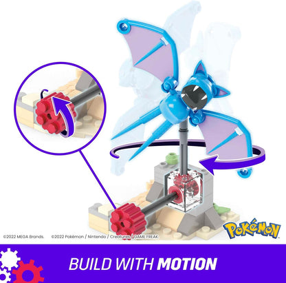 MEGA Pokémon Action Figure Building Toys, Zubat's Midnight Flight com 61 peças e movimento de voo, 1 personagem articulado, ideia de presente para crianças, HKT19