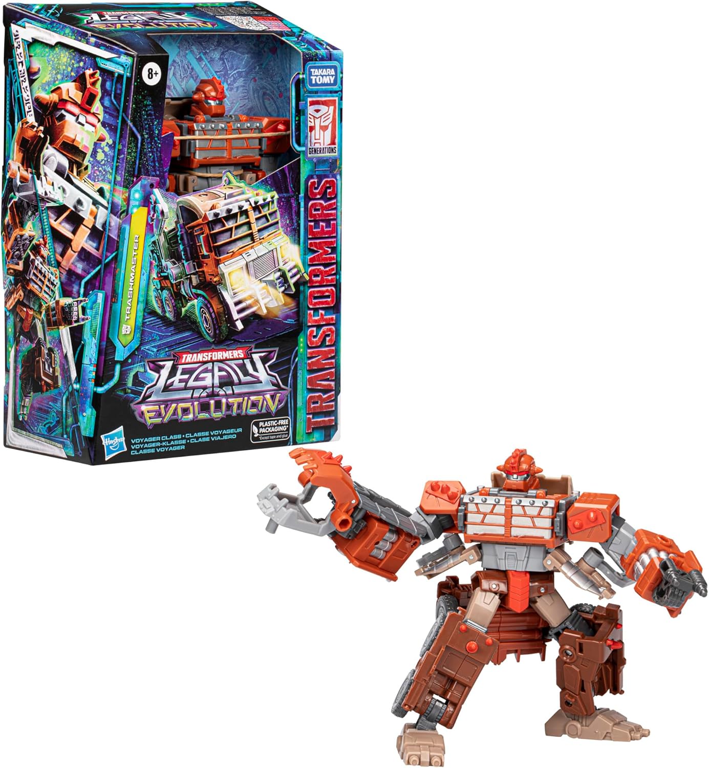 Transformers Legacy Evolution Voyager Class Trashmaster Figura de Acção de 18 cm para Meninos e Meninas a partir dos 8 Anos