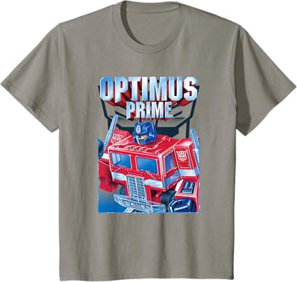 T-shirt Transformers Optimus Prime Retro Cube Hero Pose