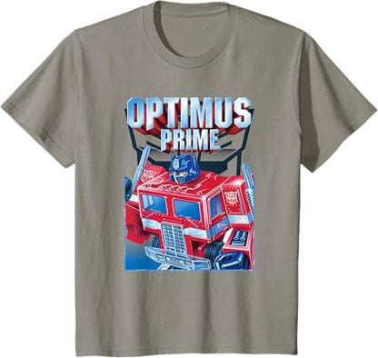 T-shirt Transformers Optimus Prime Retro Cube Hero Pose