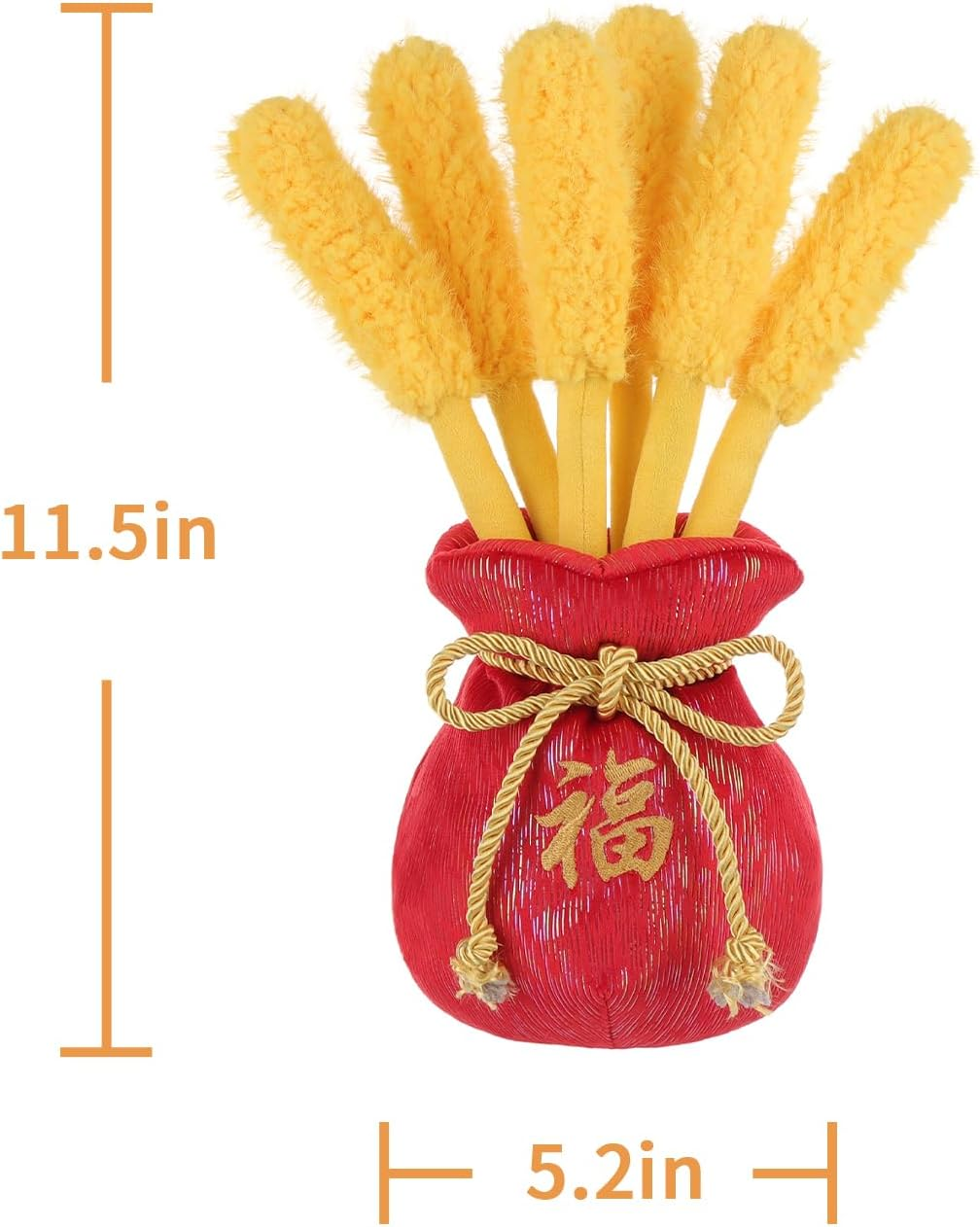 Vaso de cevada dourada de cordeiro damasco, bichinhos de peluche para crianças, brinquedos de peluche fofos e macios para bebés, menina e menino, vaso de cevada dourada fofa vermelha 11,5 polegadas