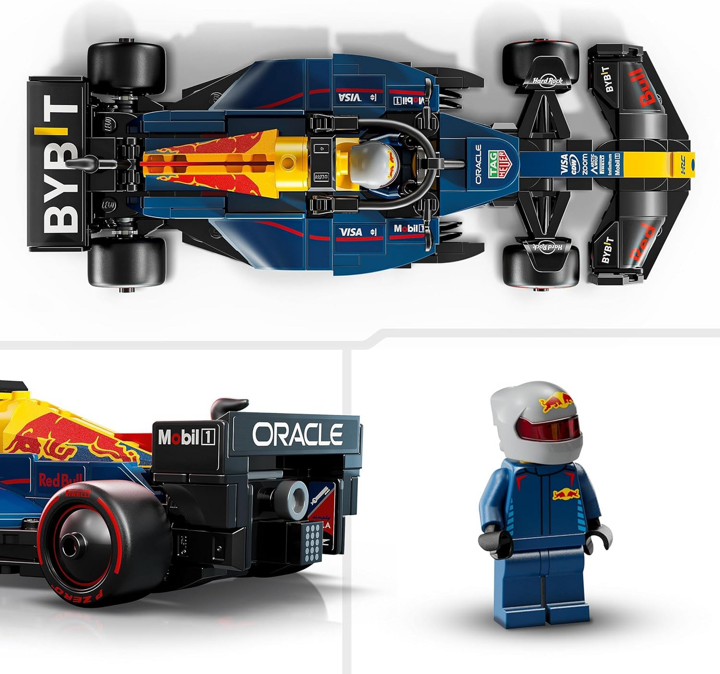 Passe o rato sobre a imagem para ampliar LEGO Speed Champions Oracle Red Bull Racing RB20 F1 Race Car Modelo com uma minifigura colecionável de piloto de Fórmula 1 - Conjunto de exposição para fãs adultos de automobilismo e corrida 77243