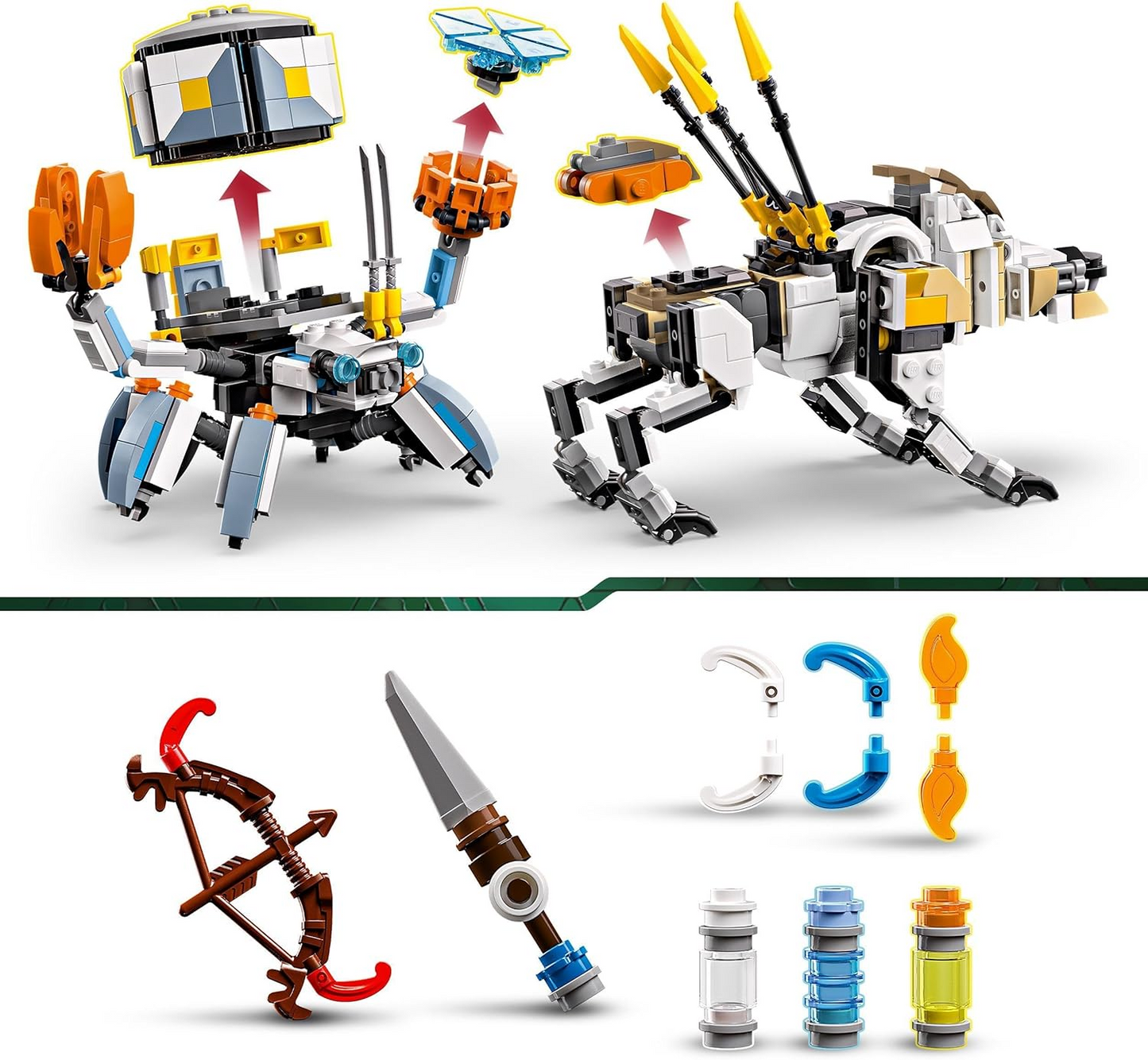 LEGO Horizon Adventures Aloy e Varl vs. Shell-Walker e Sawtooth Building Toy Set com Machine Monsters e Minifigures, Presente criativo para rapazes, raparigas e jogadores a partir dos 9 anos 77037