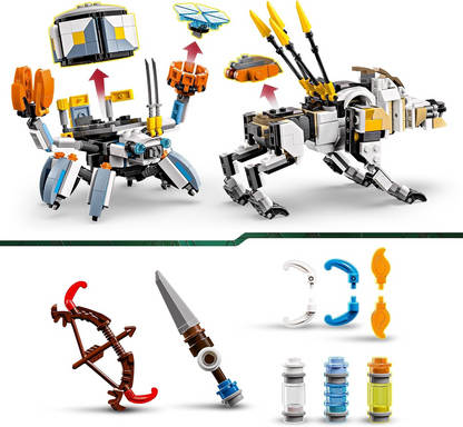 LEGO Horizon Adventures Aloy e Varl vs. Shell-Walker e Sawtooth Building Toy Set com Machine Monsters e Minifigures, Presente criativo para rapazes, raparigas e jogadores a partir dos 9 anos 77037