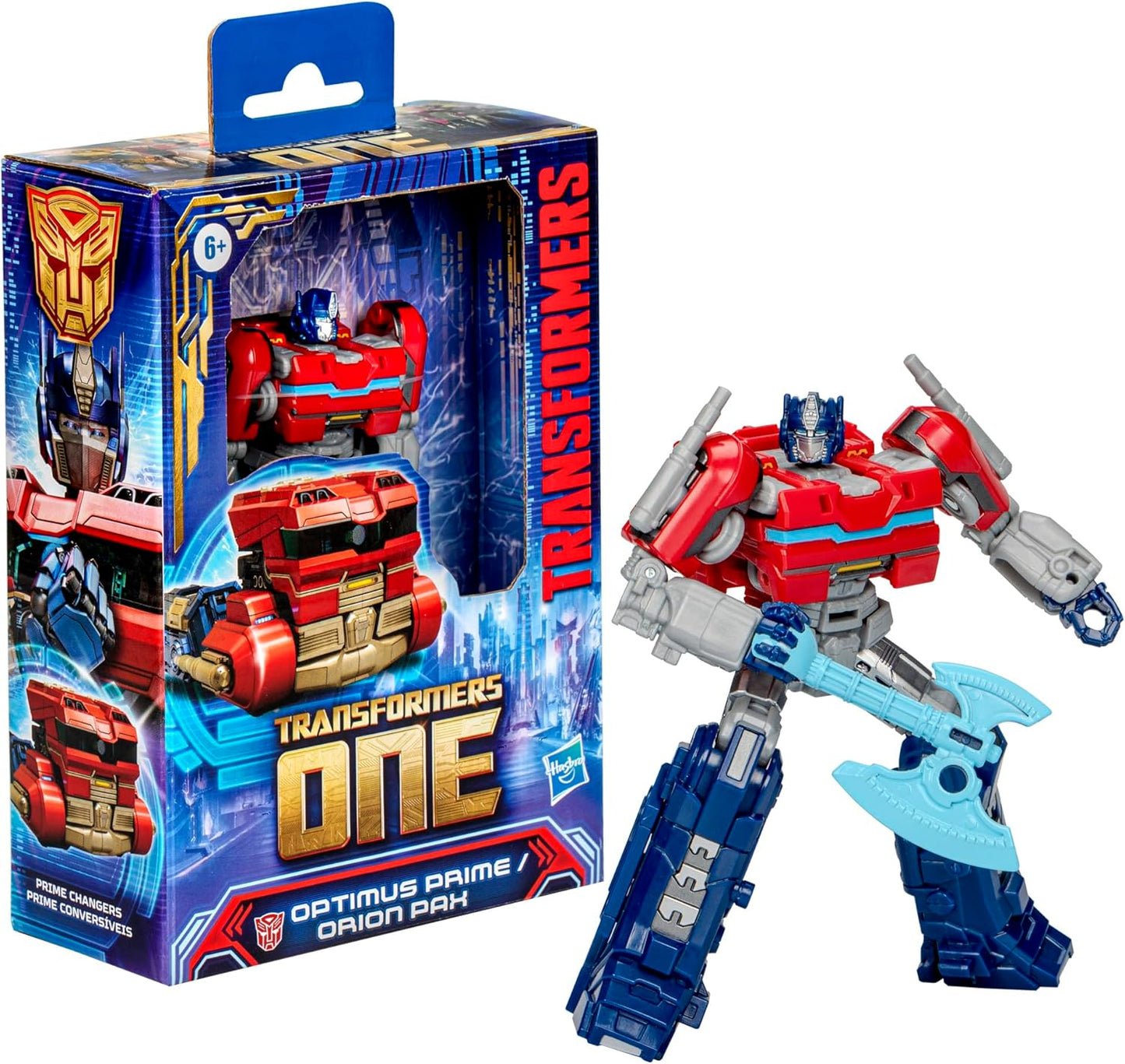 Transformers One Prime Changer Optimus Prime (Orion Pax) Figura de ação convertível de 12,7 cm, brinquedo de carro robô colecionável para meninos e meninas a partir dos 6 anos