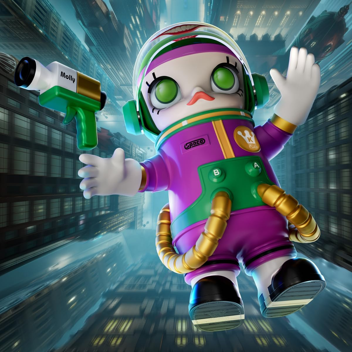 POP MART MEGA SPACE MOLLY 1000% 1 peça, design premium, presente para mulheres, boneco de ação colecionável chique favorito dos fãs