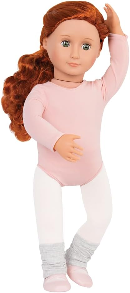 Fato de abertura da nossa geração – Fato de bailarina de luxo com fita para a cabeça e coroa para bonecas de 45 cm – Conjunto de 7 peças de roupa e acessórios de ballet