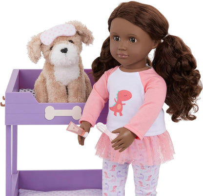 A Nossa Geração - Cama para animais de estimação e conjunto para peluches - Brinquedo de peluche - Acessórios para bonecas de 46 cm - Brincadeira de faz de conta - Brinquedo para crianças a partir dos 3 anos - Beliche para cachorros