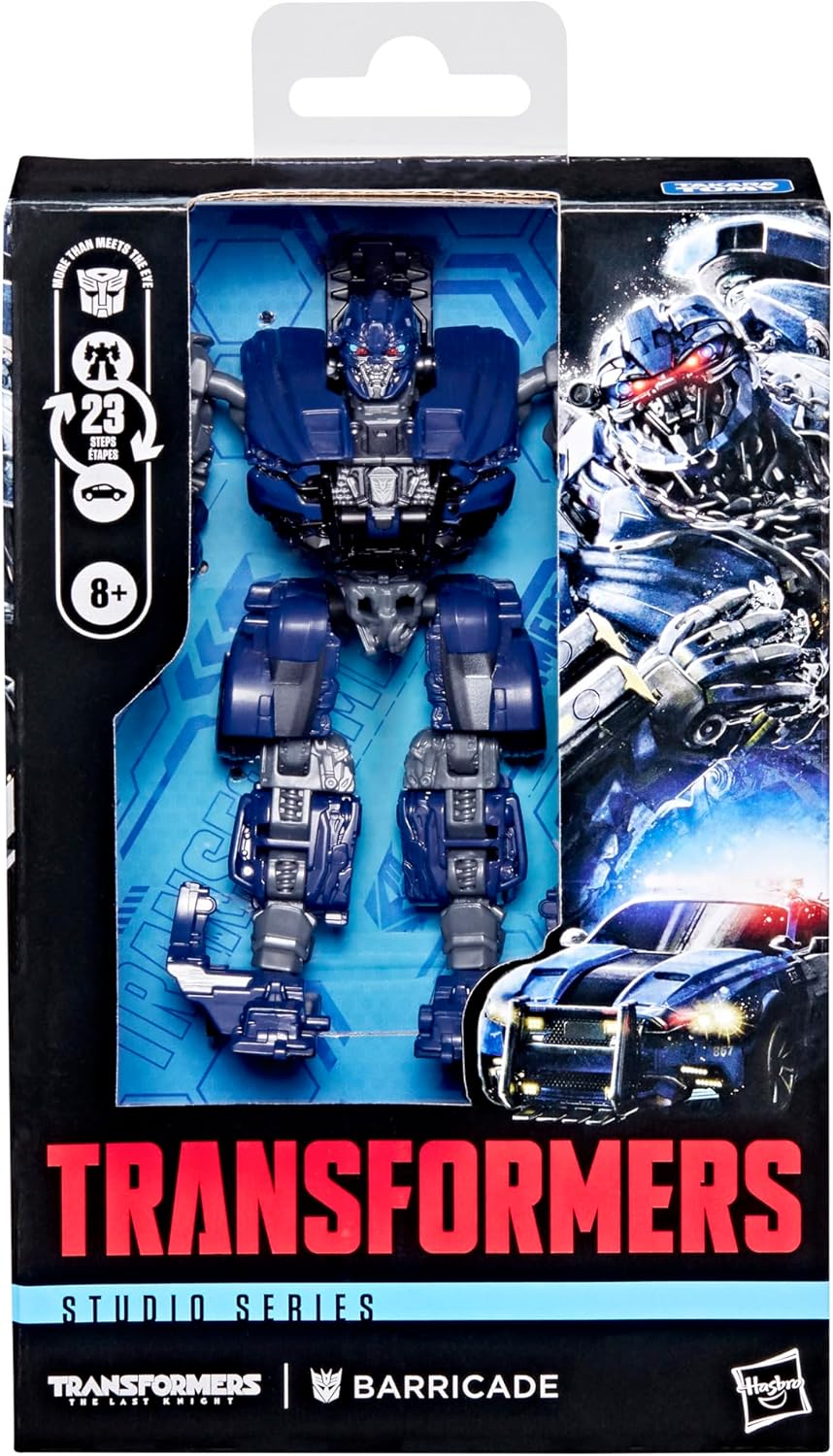 Figura de ação Barricade da linha Transformers Studio Series: O Último Cavaleiro, Classe Deluxe.