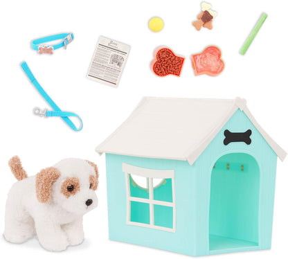 A Nossa Geração - Casota para Cães - Cachorro Peluche de 6 Polegadas - Acessórios para Bonecas de 18 Polegadas - Brincadeira de Faz de Conta - Crianças com 3 ou Mais Anos - Local para