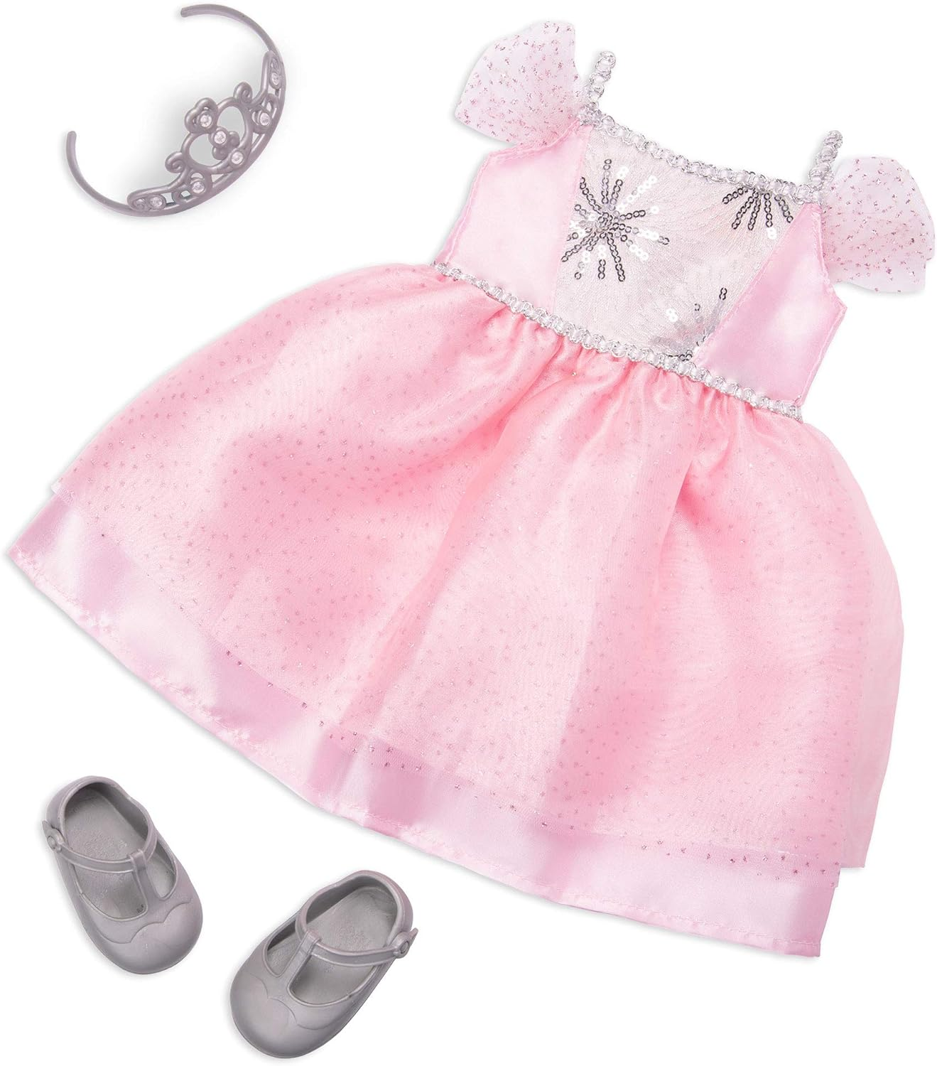 Our Generation - Boneca dançarina de salão de 45 cm com tiara, vestido encantador, cabelo castanho comprido, lindos olhos castanhos, braços e pernas móveis, boneca de moda para maiores de 3 anos