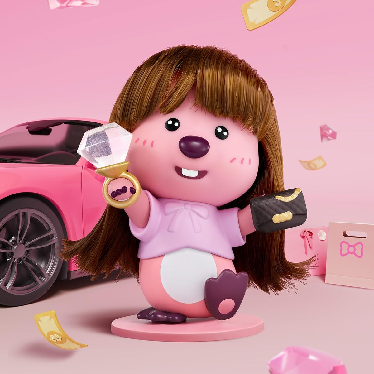 POP MART ZANMANG LOOPY's Moments Series Figuras Conjunto Completo Design Premium Presentes para Mulheres Fãs-Favorito Colecionável Chic Art Toy Figura de Ação