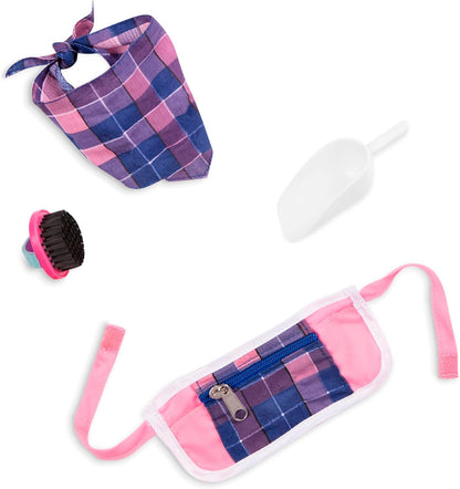 Figura de animal potro quarto de milha da nossa geração – potro de brinquedo de 30 cm para bonecas de 45 cm, figura de animal de brinquedo para meninas e meninos, acessórios estáveis e ferramentas de higiene, para crianças a partir dos 3 anos