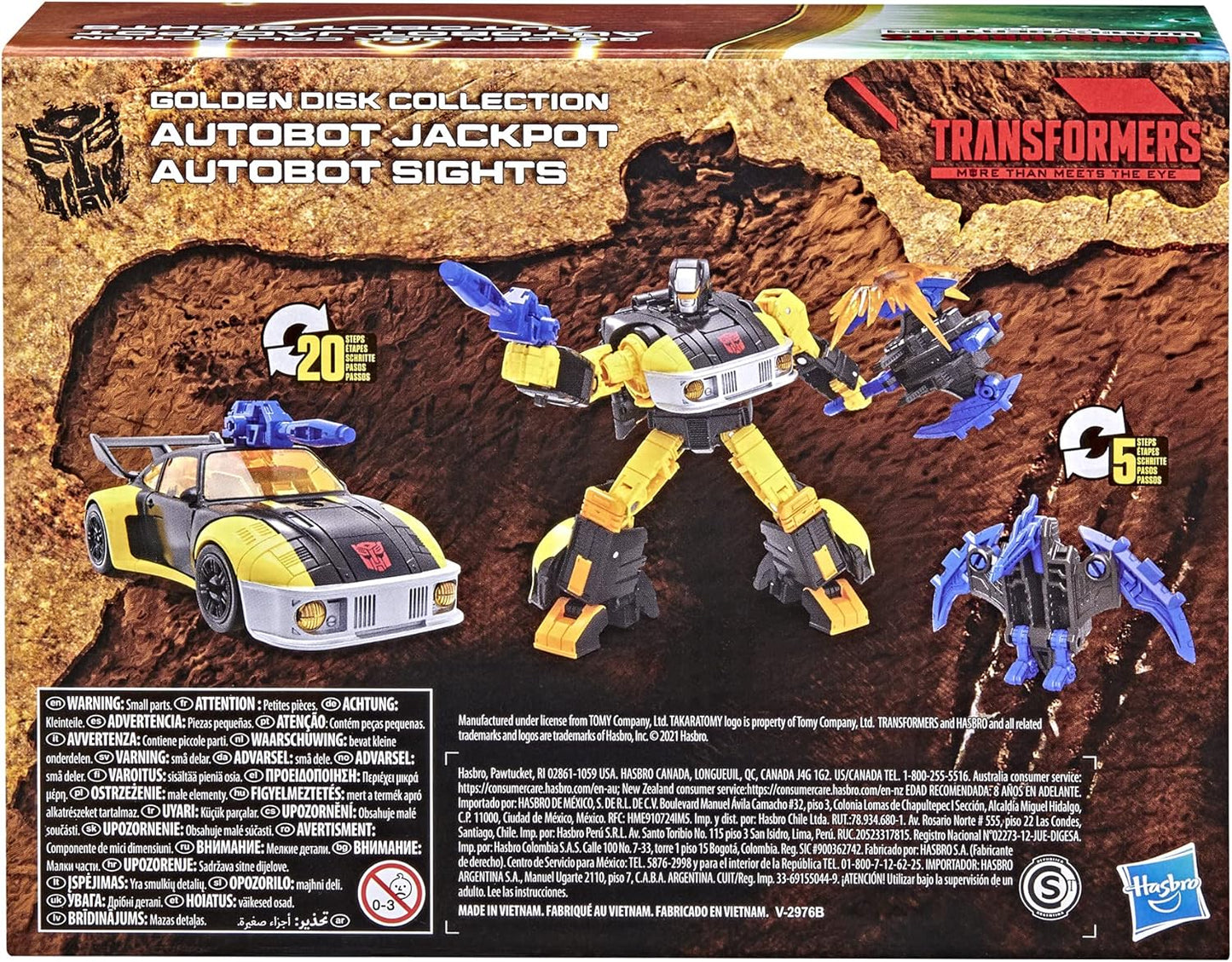 Transformers Generations War for Cybertron Golden Disk Collection Capítulo 2, Autobot Jackpot com Visão, para maiores de 8 anos, 14 cm (Exclusivo Amazon)