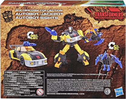 Transformers Generations War for Cybertron Golden Disk Collection Capítulo 2, Autobot Jackpot com Visão, para maiores de 8 anos, 14 cm (Exclusivo Amazon)