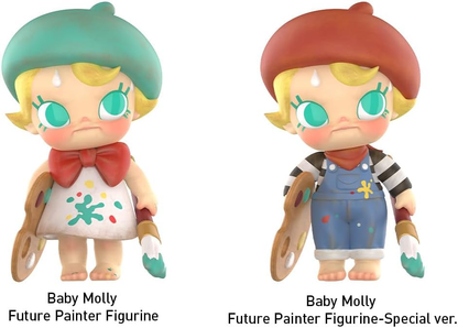 POP MART Baby Molly Baby Molly Future Painter 1 peça, design premium, presente para mulheres, boneco de ação colecionável chique e favorito dos fãs
