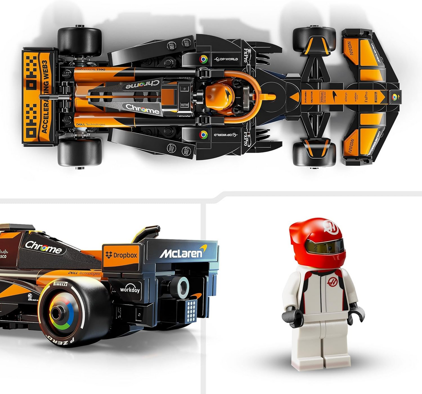 LEGO Speed Champions McLaren F1 Team MCL38 Race Car Toy com uma minifigura colecionável de piloto de Fórmula 1 - Kits de modelos para meninos e meninas de 10 anos ou fãs adultos de automobilismo 77251