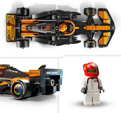 LEGO Speed Champions McLaren F1 Team MCL38 Race Car Toy com uma minifigura colecionável de piloto de Fórmula 1 - Kits de modelos para meninos e meninas de 10 anos ou fãs adultos de automobilismo 77251