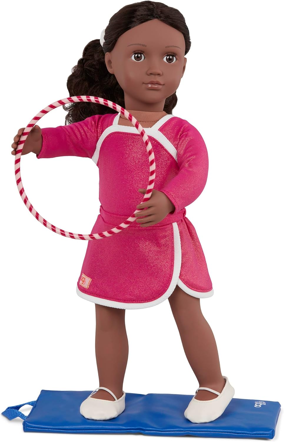 Fato de ginástica de luxo com varinha de fita para bonecas de 45 cm - Conjunto de 7 peças de roupa e acessórios para ginastas