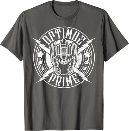 T-shirt Transformers Optimus Prime Vintage Rock Lightning Logo