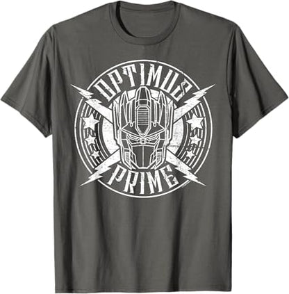 T-shirt Transformers Optimus Prime Vintage Rock Lightning Logo