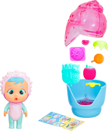 CRY BABIES MAGIC TEARS Conchas tropicais brilhantes e arenosas | Boneca colecionável que chora Lágrimas Espumosas com 8 Acessórios - Brinquedo para Meninas e Meninos +3 Anos