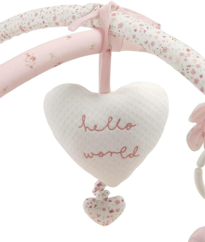 Tapete de atividades interativo para bebé Mamas & Papas, tapete de ginástica Welcome to The World, rosa