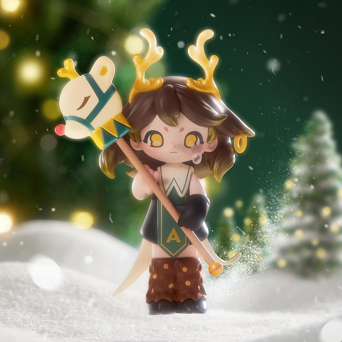 POP MART AZURA Bonecos da série Warm Christmas, 1 caixa, bonecos de ação exclusivos, brinquedo de arte colecionável popular, bonecos fofos, presente criativo para festa de aniversário de Natal