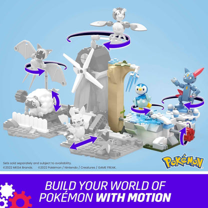 MEGA Pokémon Action Figure Building Toys, Piplup e Sneasel's Snow Day com 171 peças e movimento, 2 personagens articulados, para crianças, HKT20
