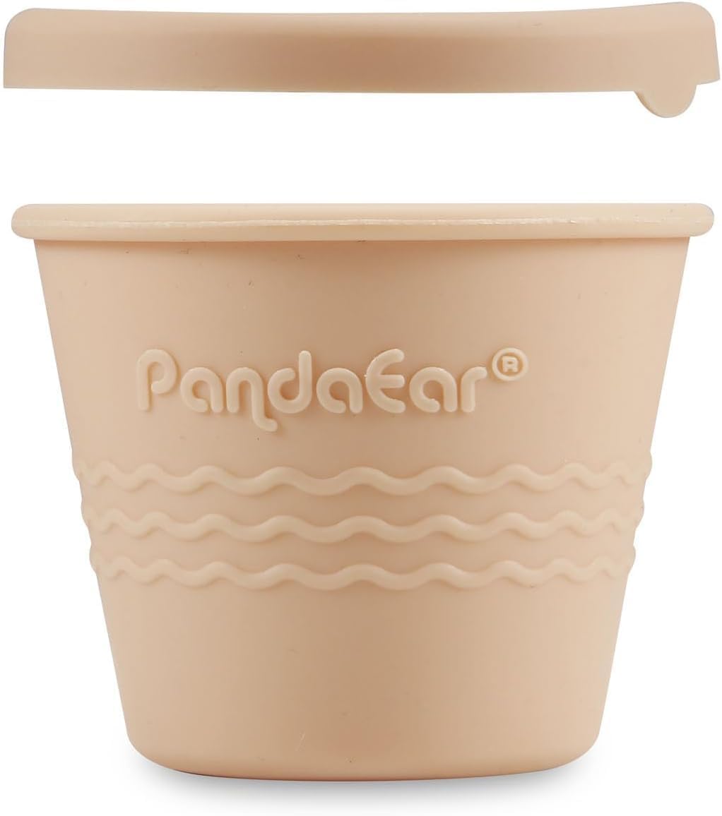 PandaEar Conjunto de 6 Potes de Silicone para Armazenamento de Comida de Bebê , Potes Pequenos de 120ml com Tampas, Potes Reutilizáveis para Lanches de Bebê e Crianças, Armazenamento de Comida Caseira para Bebê no Congelador, Seguros para Congelar