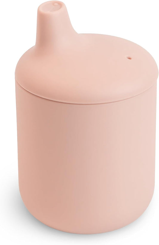 Mushie Copo de Silicone | Copo de Transição para Bebês a partir de 6 Meses | Capacidade: 175 mL | Tampa Removível | Material: Silicone de Grau Alimentício | Pode ser lavado na lava-louças e usado no micro-ondas (Rosa Claro)
