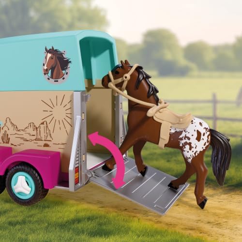 Playmobil | I Love Horses | Veículo Off-Road com Reboque para Cavalos | Conjunto de transporte com amazona, cavalo, acessórios e rampa móvel | Para crianças a partir de 4 anos | 72129