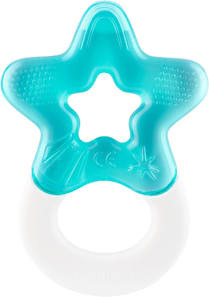 Dentistar Cool Teething Star Teething Baby Toy para bebês de 3 meses ou mais, anel de dentição de silicone macio para dente