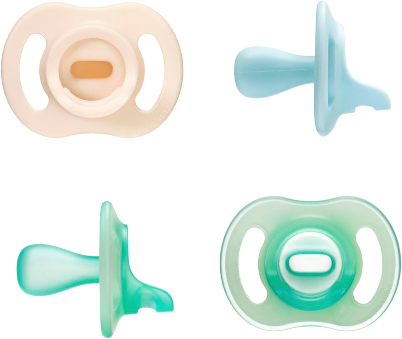 Tommee Tippee Chupetas ultraleves, 0-6 meses, 4 pacotes de silicone de uma peça, chupetas sem BPA