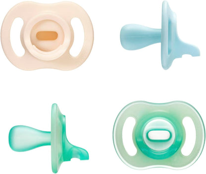 Tommee Tippee Chupetas ultraleves, 0-6 meses, 4 pacotes de silicone de uma peça, chupetas sem BPA