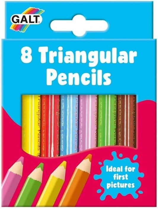 Galt Toys, 8 lápis triangulares, lápis triangulares para crianças a partir de 3 anos