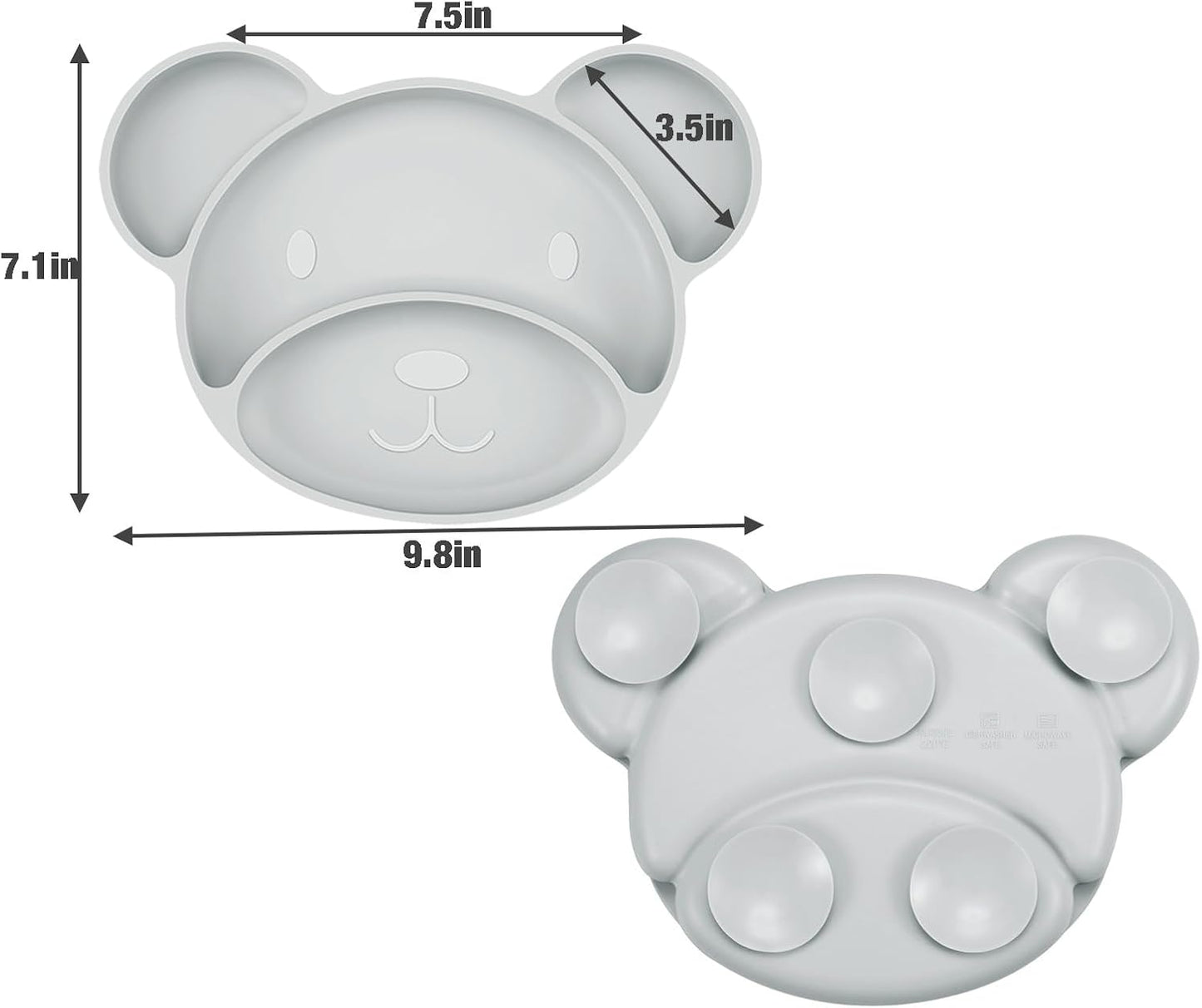 PandaEar Conjunto de Introdução Alimentar para Bebês com 8 Peças, Conjunto de Alimentação de Silicone para Bebês, 2 Pratos Divididos com Ventosas para Bebês em Fase de Introdução Alimentar, 2 Copos de Treinamento para Crianças Pequenas,