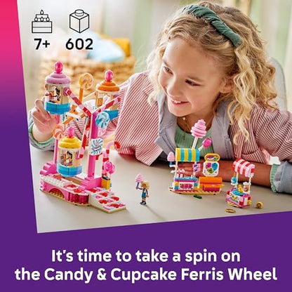 LEGO Friends Roda Gigante de Doces e Cupcakes - Brinquedo Interativo com Jogos de Parque de Diversões, 3 Mini Bonecas e Acessórios - Presente de Aniversário para Meninas a partir de 7 Anos - 42700