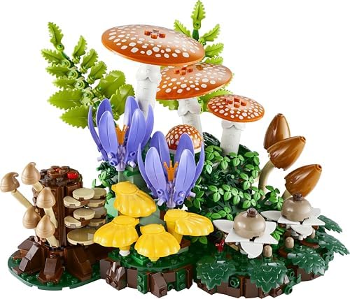 LEGO Botanicals Cogumelos da Floresta - Conjunto de Plantas Artificiais para Adultos - Inclui um Cogumelo e Flores Artificiais para Decoração de Sala de Estar ou Quarto - Ideia de Presente DIY - 11505